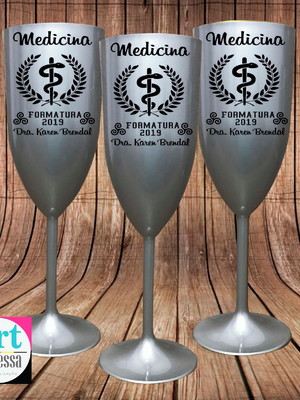 Taça de champanhe formatura medicina