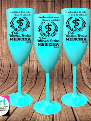 Taça de champanhe formatura medicina