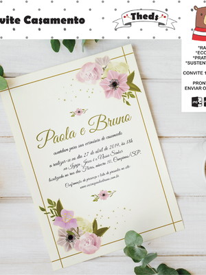 Convite de casamento floral
