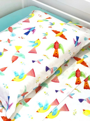Lençol de cima mini cama pássaros
