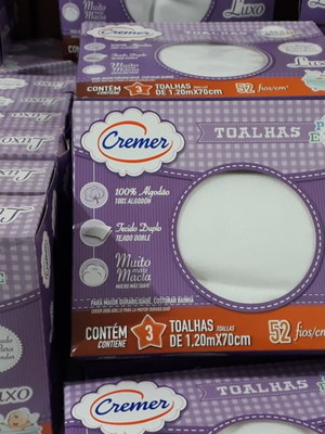 Kit toalha fralda de pano cremer pinte e borde com 8 caixas