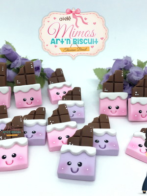 Aplique barra de chocolate em biscuit