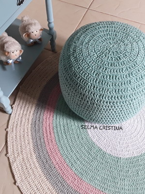 Puff de croche com capa removível