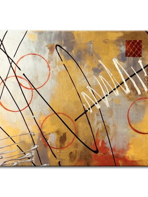 Quadro abstrato gold pintura em tela frete grátis