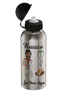 Garrafa squeeze profissão estética com nome personalizado