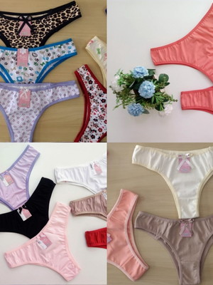 Kit misto com 5 tangas 100%algodão e 5 tangas de cottom