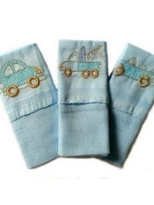 Kit 3 toalhas de boca bordadas