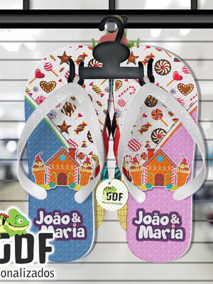 Chinelos personalizados joão e maria