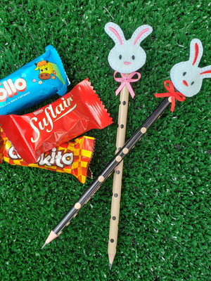Kit 10 unidades lápis com coelhinho