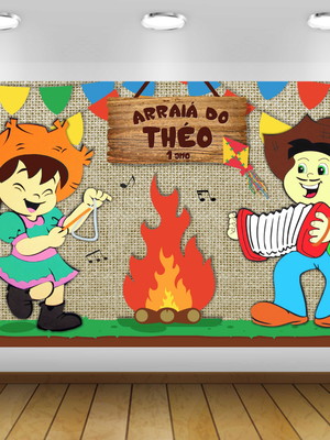Painel festa junina arraiá 2x1m - impressão lona
