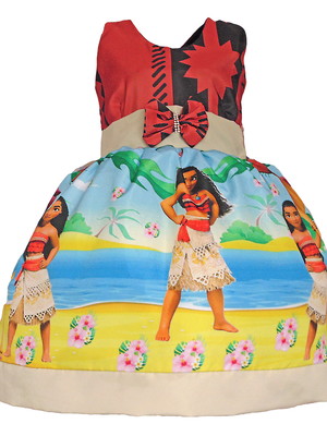 Vestido da moana pronta entrega luxo infantil