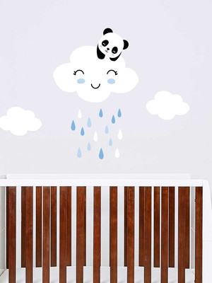 Adesivo nuvens com panda