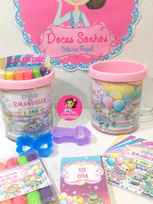 Caneca criativa circo candy color