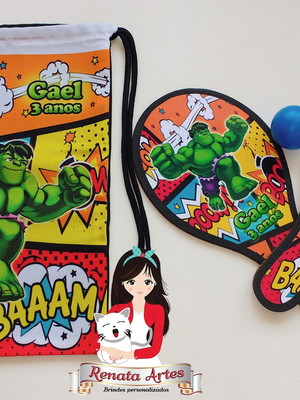 Mochila ping pong tema incrível hulk