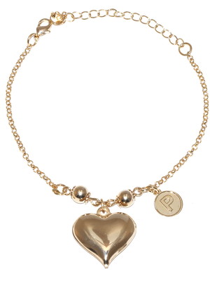 Pulseira madrinha bolinhas com inicial folheado a ouro 18k
