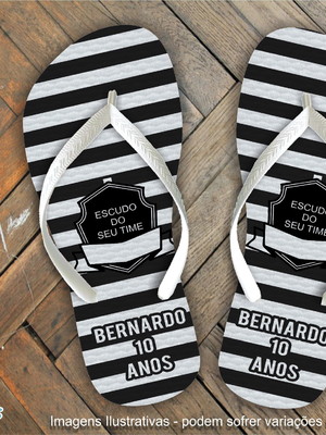 Chinelo personalizado time de futebol