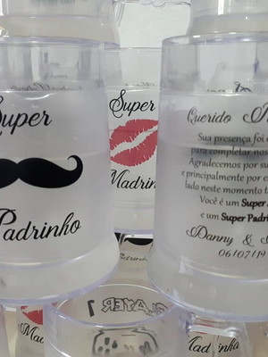 Caneca gel congelante super padrinhos (frente e verso)
