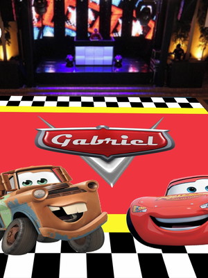 Tapete personalizado aniversario infantil tema carros 1x1m