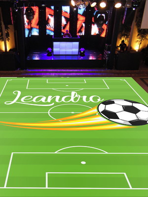 Tapete personalizado festa infantil tema futebol 1x1m