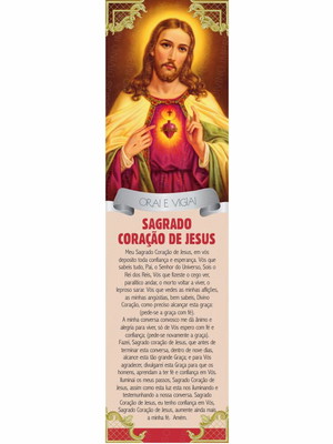 Marca página sagrado coração de jesus