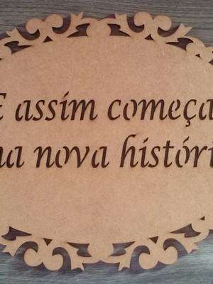 Placa para casamento em mdf cru