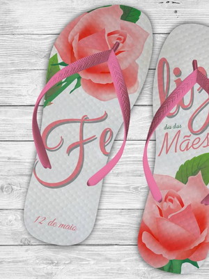 Chinelo personalizado dia das mães.
