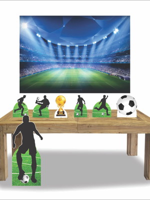 Kit 7 display de festa totem futebol + painel