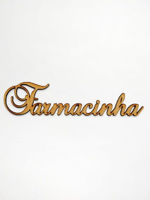 Aplique recorte palavra farmacinha mdf para artesanato 20cm