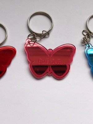 Chaveiro borboleta acrílico espelhado 2