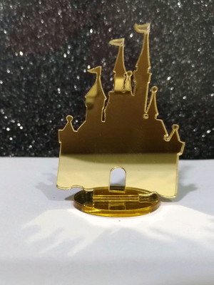 Aplique espelhado com base castelo disney (cada)