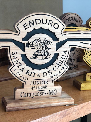 Troféu em madeira
