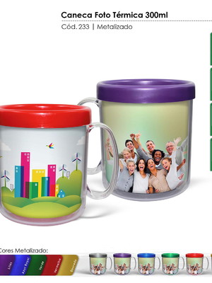 Foto caneca térmica 300ml personalizada serigrafia