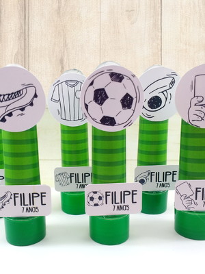 Lembrancinha festa futebol - tubete