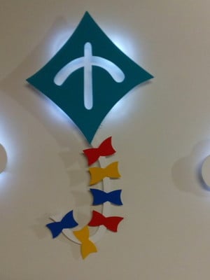 Kit de pipa e nuvem com luz de led com 3 peças quarto bebe
