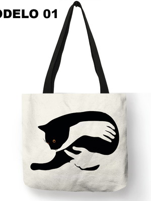 Bolsa gato mão com forro e zíper exclusivo