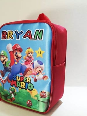 Mochila personalizada super mario bros lembrancinha