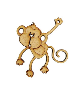 Aplique recorte macaco mdf cru para artesanato