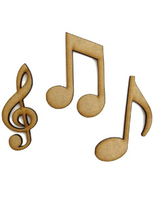 Aplique recorte notas musicais mdf cru para artesanato
