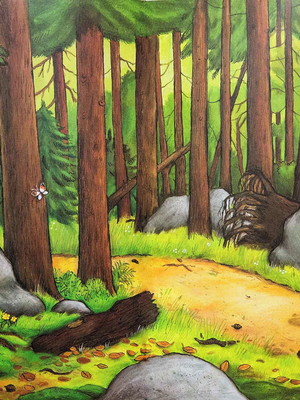 Painel tecido sublimado 3d floresta encantada 055 3x2m