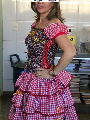 Vestido junino adulto ale -ler descrição