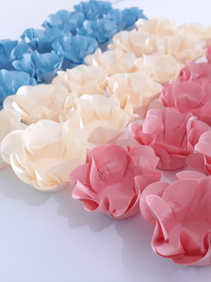 50 forminhas para doces flor dupla papel luxo