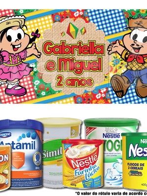 Rótulo para lata de leite festa junina