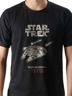 Camiseta geek filme série startrek millenium falcon humor