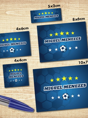 Futebol / kit 78 etiqueta escolar