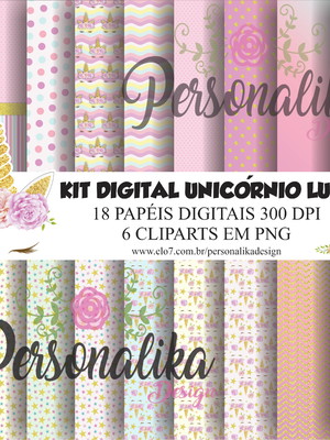 Kit digital unicórnio luxo