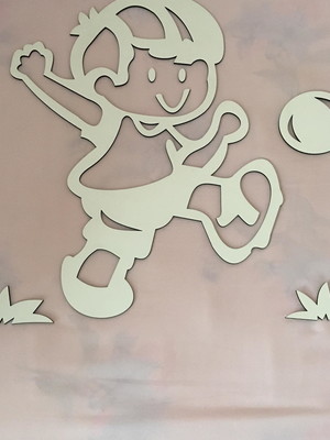 Painel menino em mdf branco