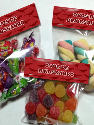 Lapela com saquinho dinossauros não acompanha doces