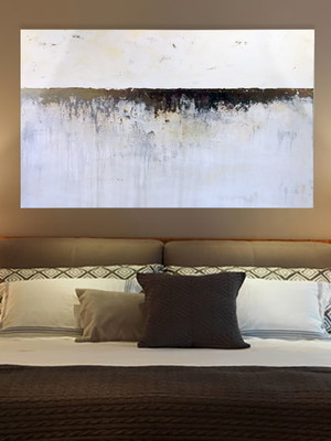Quadro paisagem abstrata - original pintado à mão
