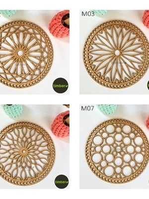 Mandala 10cm de mdf para cesto de fio de malha - crochê