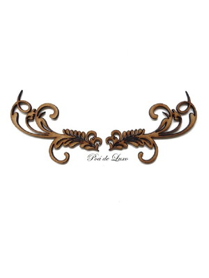 Aplique recorte arabesco mdf cru para artesanato 20cm